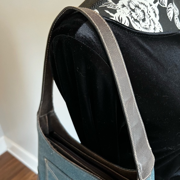 Jean Fever Leather & Denim Shoulder Bag - Picture 8 of 12